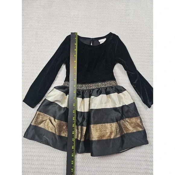 Sweet Heart Rose Dress Girls Size 3 Velvety Top Rhinestone Waist - Picture 2 of 6